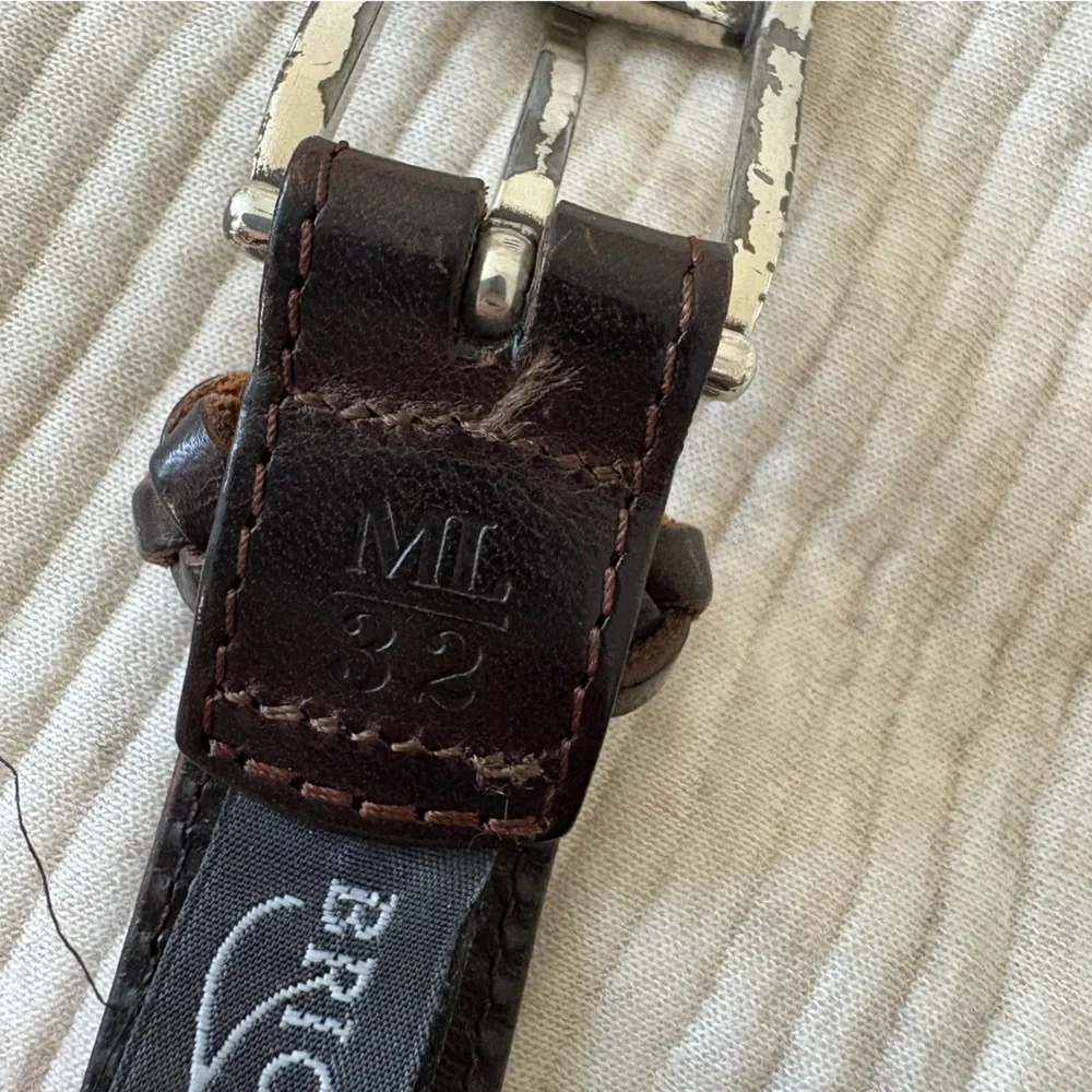 Brighton Brown Leather Woven Belt Silver Detail Women’s M/L‎ 32